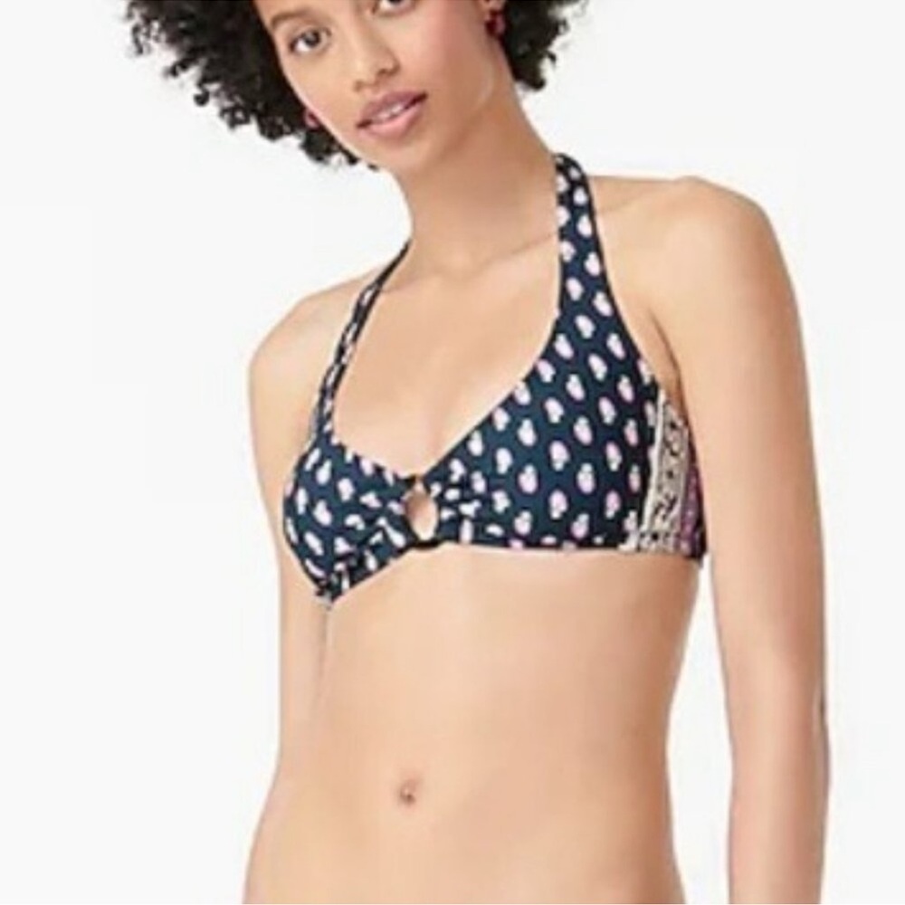 J Crew Floral Tie Neck Halter Bikini